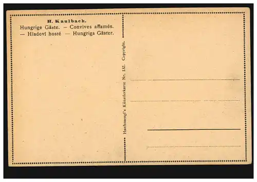 Künstler-AK H. Kaulbach: Hungrige Gäste Vögel beim Trinken, ungebraucht um 1920