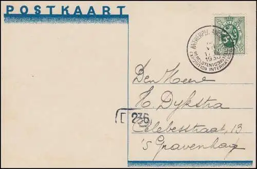 Postkarte Weltausstellung Kolonien Schifffahrt Flämische Kunst ANTWERPEN 1930