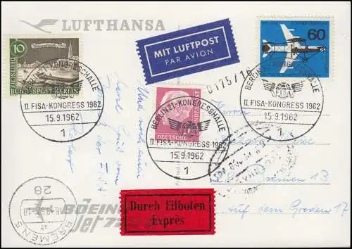 II. Congrès FISA Berlin-Kresshalle 15.9.62 avec MiF Eil-AK Lufthansa Aéroport