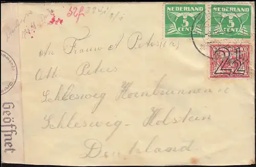 Censuration allemande sur lettre Pays-Bas HEEMSTEDE 8.9.1941 vers Schleswig-Holstein