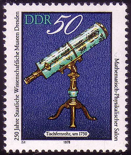 2375 Museum Dresden Teleskop 50 Pf, postfrisch **