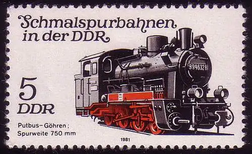 2630 Schmalspurbahnen 5 Pf Lokomotive 1981 **
