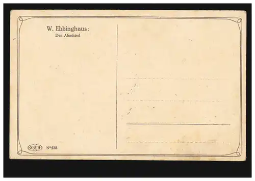 AK W. Ebbinghaus: Au revoir, édition S.V.D. No. 578, non utilisé