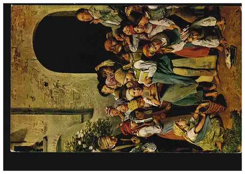 Künstler-AK F. Waldmüller: Nach der Schule, Verlag L.&.P. Nr. 2651, ungebraucht 