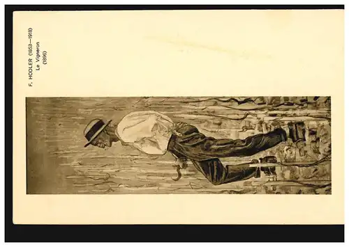 Artiste-AK Ferd. Hodler: Le viticulteur, l'éditeur de calculatrice Zurich, inutilisé