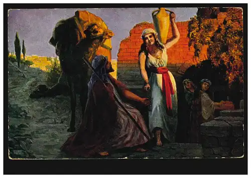 Künstler-AK Altes Testament: Rebekka am Brunnen, Verlag T.S.N., ungebraucht