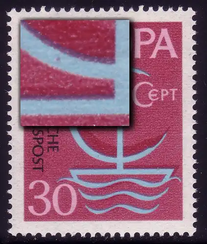 520 Europe 30 Pf avec PLF rouge en symbole C, case 6, frais de port **