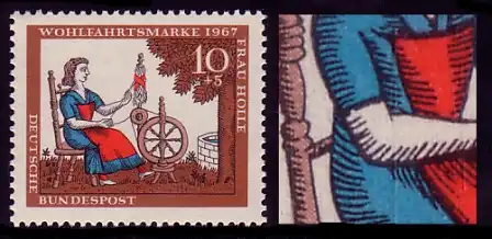 538 Wofa 10 Pf mit PLF: Kerbe im rechten Ärmel, Feld 8, postfrisch **