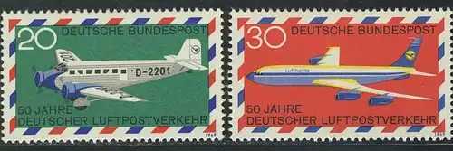 576-577 Deutscher Luftpostverkehr 1969, Satz postfrisch **