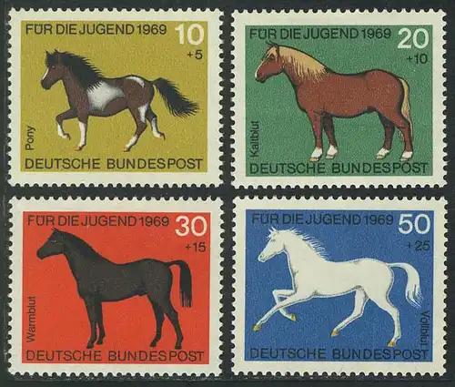 578-581 chevaux de jeunesse 1969, ensemble frais de port **