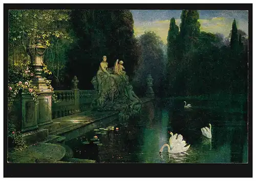 Artiste-AK Const. Hölscher: Am Nymphenteich, Editeur Ploeger Berlin, inutilisé