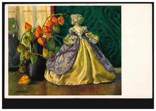 AK Artiste Stan. Bender: Nature morte, carte postale d'artiste 135, marqué 1918