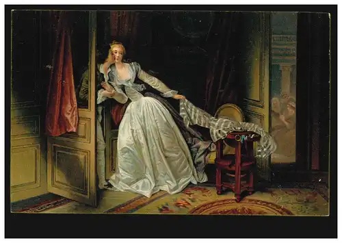 AK Fragonard: Le baiser secret, carte de tige 29090, inutilisé