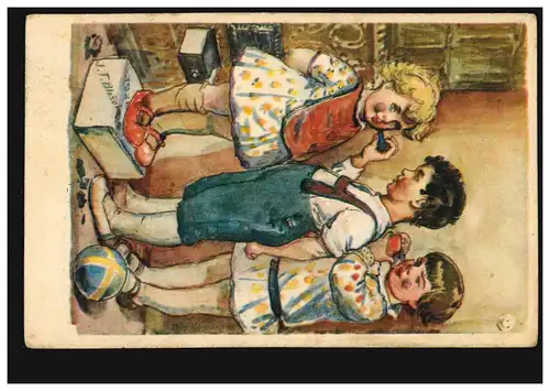 Künstler-AK Prof. K.T. Blazek: Popelec - Kinder beim Schminken, ungebraucht