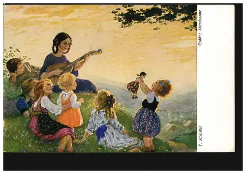 Künstler-AK F. Schenkel: Goldene Abendsonne, EICHENDORF 2.1.1921