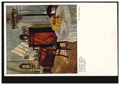 Künstler-AK W. Legler: Sonniges Heim - Sonnenstrahlen im Wohnzimmer, ungebraucht