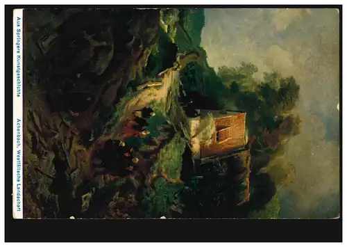 Künstler-AK Achenbach: Westfälische Landschaft - Dorfidylle, ungebraucht