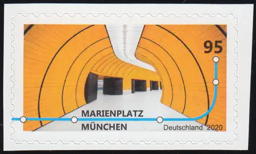 3541 U-Bahn-Stationen: Marienplatz München, sk aus FB 100, postfrisch **
