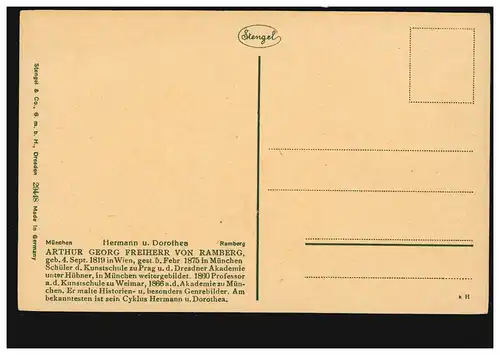 AK Artiste Ramberg: Hermann et Dorothea, édition Stengel, non utilisée