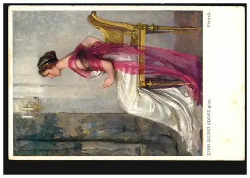 Künstler-AK John Quinci Adams: Frauenportrait - Die Sitzende, ungebraucht