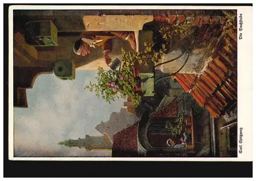 AK Artiste Carl Spitzweg: La Dachstube, carte postale Primus, inutilisé