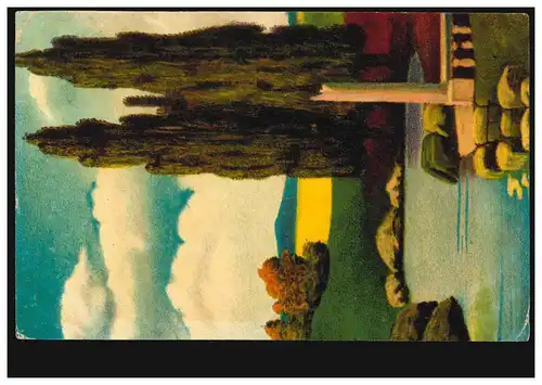 Künstler-AK Modernes Landschaftsbild, SWINEMÜNDE 23.11.1917 nach Wangeroog
