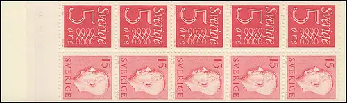 Carnets de marques 1ab chiffre / Roi Gustav VI Adolf - avec feuillet 3, **