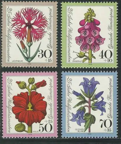 818-821 Wofa Blumen 1974, Satz **