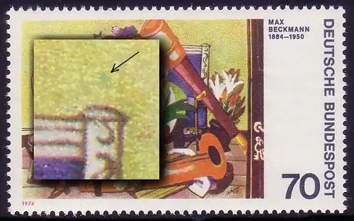 822 Beckmann mit PLF grüner Fleck über rechter Stuhllehne, Feld 18, **