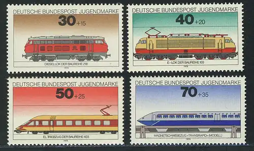 836-839 Jugend Lokomotiven Eisenbahn 1975, Satz **