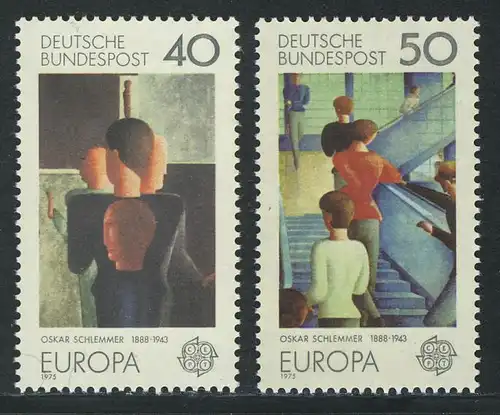 840-841 Europe/CEPT Peinture d'Oskar Schlemmer 1975, série fraîchement publiée **