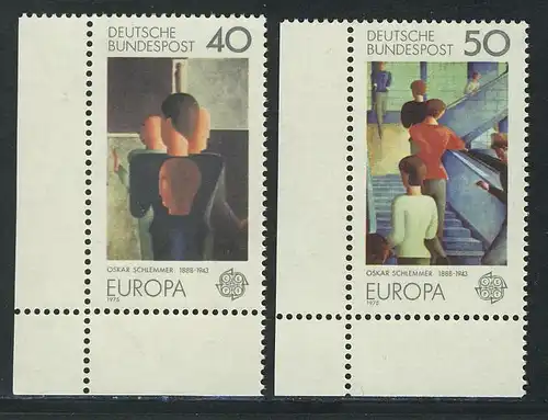 840-841 Europa/CEPT Gemälde 1975, Ecke u.l. Satz **