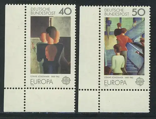 840-841 Europe/CEPT Peinture 1975, coin et l.