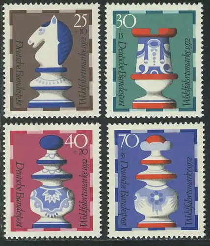 742-745 Wofa Schachfiguren 1972, Satz postfrisch **