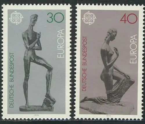 804-805 Europe/CEPT Sculptures de Lemmbruck 1974, phrase **