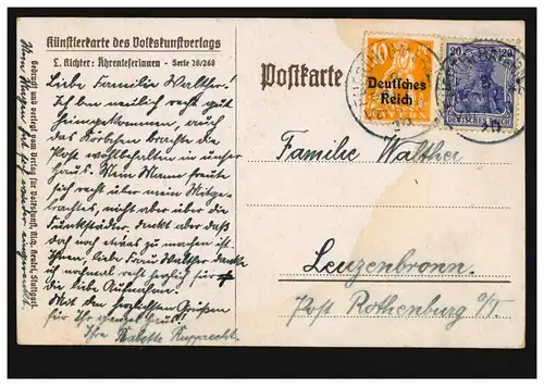 AK L. Richter: Lesseuses d'épis, FÜRTH in BAYERN 8.12.1920