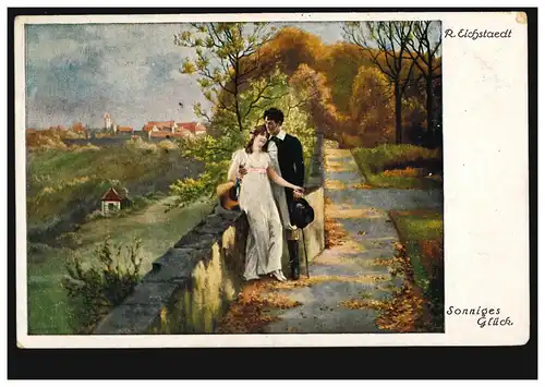 AK Artiste R. Eichstaedt: Bonne chance ensoleillée, Feldpost BERLIN S 24e 2.4.1927