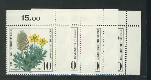 1059-1062 Wofa Ackerwildkräuter 1980, Ecke o.r. Satz **