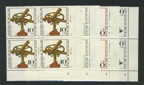 1090-1093 Jeunesse Instruments optiques 1981, Vbl FN2 phrase**