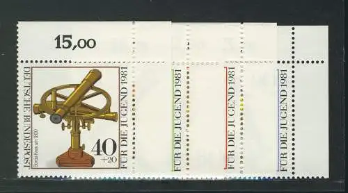 1090-1093 Jugend Optische Instrumente 1981, Ecke o.r. Satz **