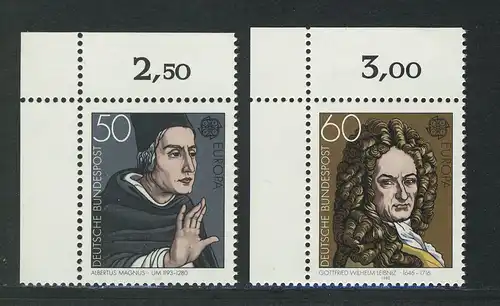 1049-1050 Europa/CEPT 1980, Ecke o.l. Satz **