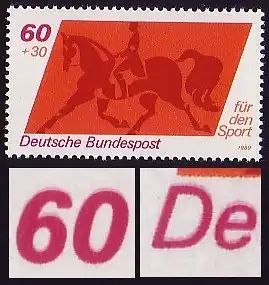 1047DD Aide sportive 60 Pf - double impression de la couleur rouge (DBP et 60), **