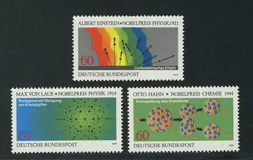 1019-1021 Prix Nobel 1979, série postale **