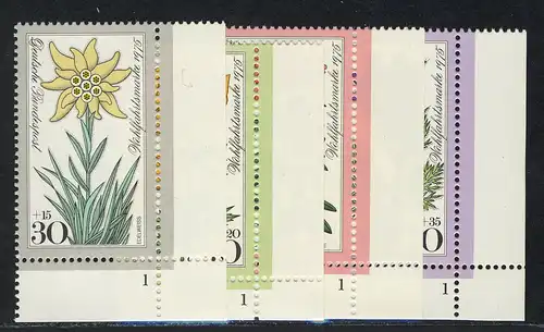 867-870 Wofa Alpenblumen 1975, FN1 Satz **