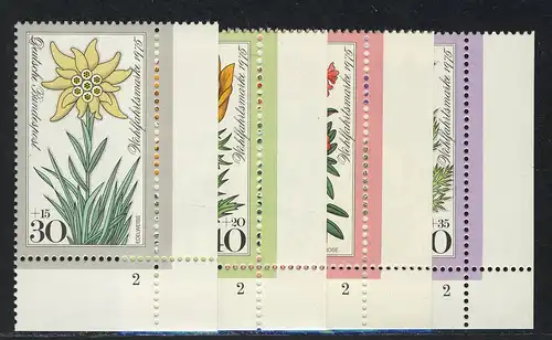 867-870 Wofa Alpenblumen 1975, FN2 Satz **