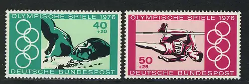 886-887 Jeux olympiques d'été: natation et saut en hauteur, ensemble **