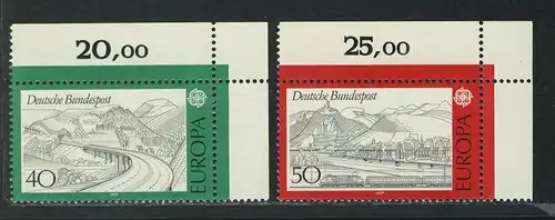 934-935 Europa Landschaften 1977, Ecke o.r. Satz **