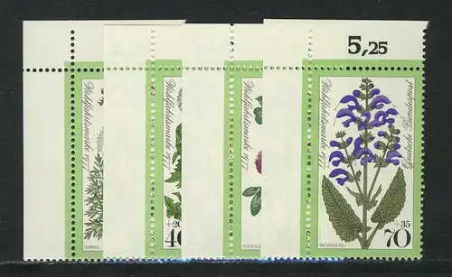 949-952 Wofa Wiesenblumen 1977, Ecke o.l. Satz **