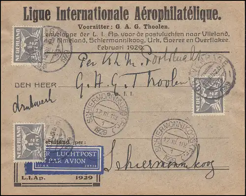 Ausstellung Internationale Aerophilatelie Drucksache S'GRAVENHAGE 17.3.1929