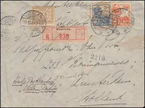 Niederländisch-Indien R-Brief MAGELANG 18.10.1924 nach AMSTERDAM 24.11.24
